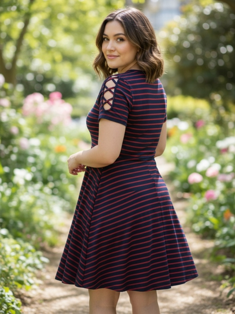 4X Curve-Friendly Striped Dress – Stretchy & Feminine Fit